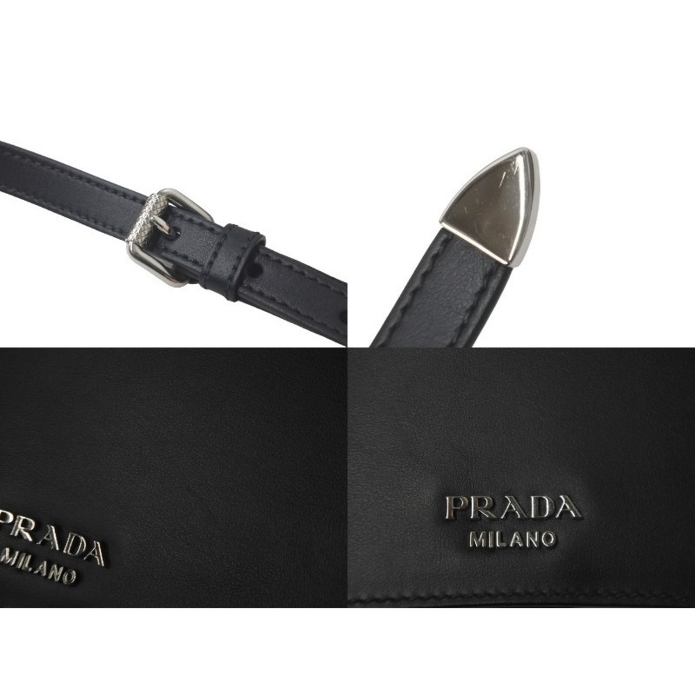 Very Prada shoulder bag Saffiano leather studs black pink racing logo - Picture 4 of 9